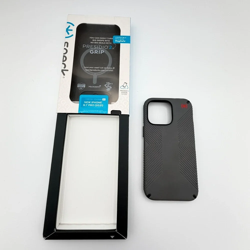Speck Phone Case iPhone 13 Pro 6.1 Gray MagSafe Presidio 2 Grip